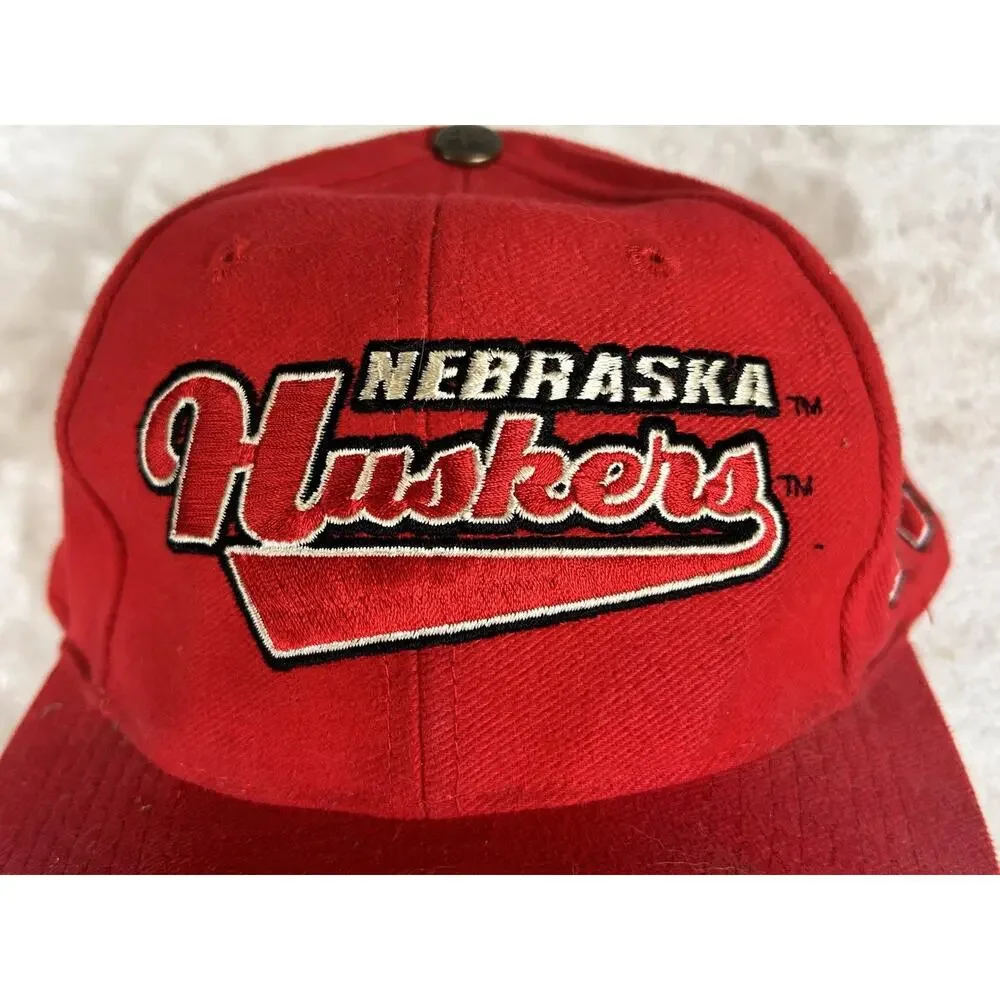 Vintage 1990's Nebraska Cornhuskers Hat Cap Strap back OSFM The Game Red White